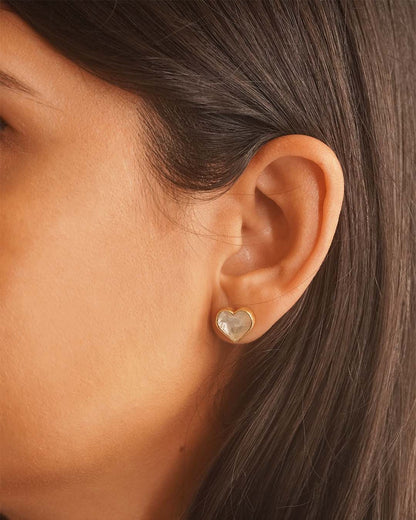 Heart Polki Stud Earrings