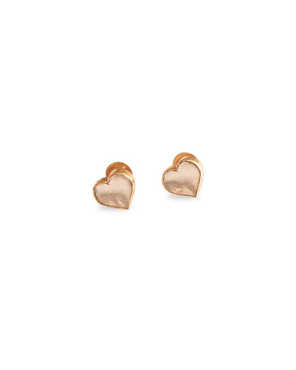 Heart Polki Stud Earrings