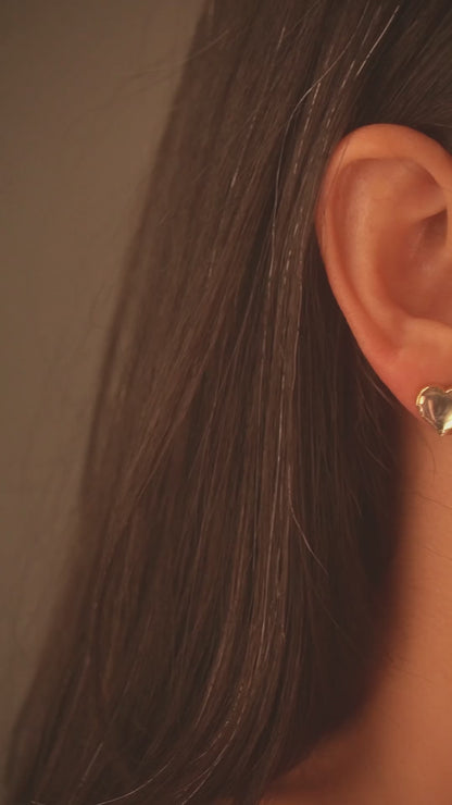Heart Polki Stud Earrings